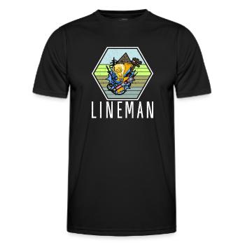 Monteur de lignes, électricien, technicien en éclairage, lampe Profession - T-shirt sport Homme - noir - Devant - AI Model Male 178 dark (178cm)