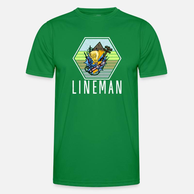 Lineman Elektriker Lichttechniker Lampe Beruf Männer Funktions-T-Shirt