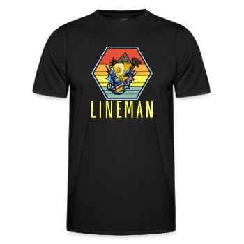 Monteur de lignes, électricien, technicien en éclairage, lampe Profession - T-shirt sport Homme - noir - Devant - AI Model Male 178 dark (178cm)