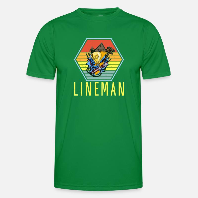 Lineman Elektriker Lichttechniker Lampe Beruf Männer Funktions-T-Shirt