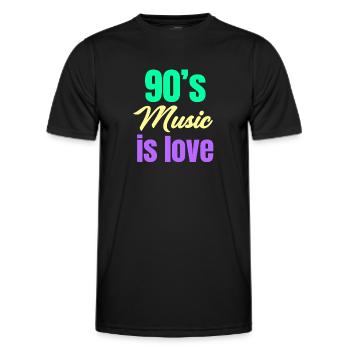 La musique des années 90 est l’amour Boomer drôle - T-shirt sport Homme - noir - Devant - AI Model Male 178 dark (178cm)