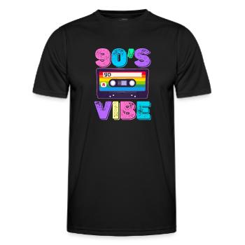 90s Vibe Music Lover Boomer Funny - Men's Functional T-Shirt - black - Front - AI Model Male 178 dark (178cm)