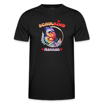 Hannah, écolière - T-shirt sport Homme - noir - Devant - AI Model Male 178 dark (178cm)