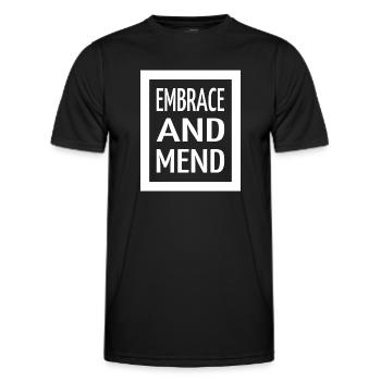 funny healing energy joke self-healing - Men's Functional T-Shirt - black - Front - AI Model Male 178 dark (178cm)