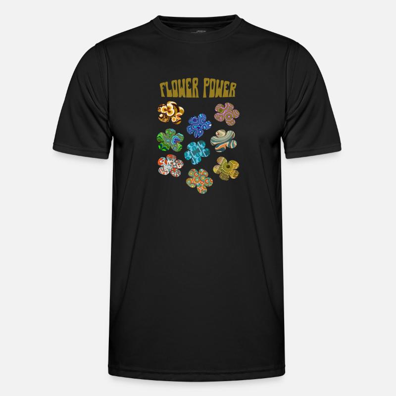 Flower power retro patterns Men's Functional T-Shirt