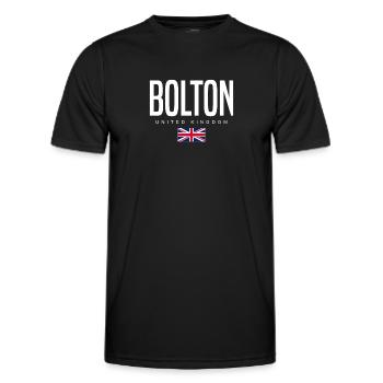 Bolton, United Kingdom - Men's Functional T-Shirt - black - Front - AI Model Male 178 dark (178cm)