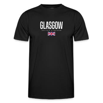 Glasgow, Royaume-Uni - T-shirt sport Homme - noir - Devant - AI Model Male 178 dark (178cm)