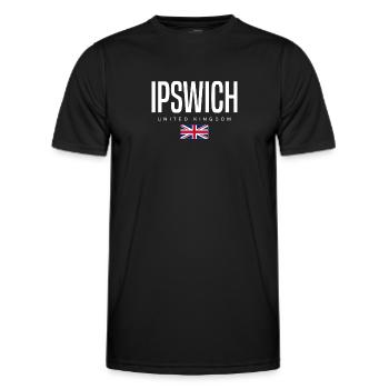 Ipswich, United Kingdom - Men's Functional T-Shirt - black - Front - AI Model Male 178 dark (178cm)