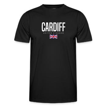 Cardiff, United Kingdom - Men's Functional T-Shirt - black - Front - AI Model Male 178 dark (178cm)