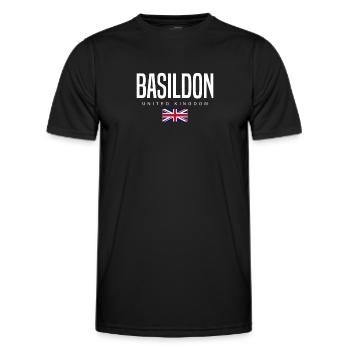Basildon, United Kingdom - Men's Functional T-Shirt - black - Front - AI Model Male 178 dark (178cm)