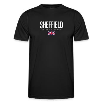 Sheffield England Großbritannien - Männer Funktions-T-Shirt - Schwarz - Vorne - AI Model Male 178 dark (178cm)