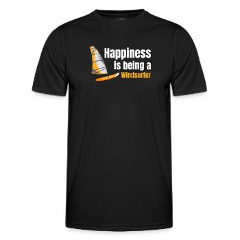 Glück Ist, Ein Windsurfer Zu Sein Windsurfen - Männer Funktions-T-Shirt - Schwarz - Vorne - AI Model Male 178 dark (178cm)