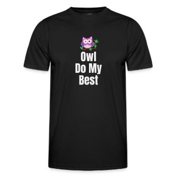 Eule Mach Meine Besten Wortspiele - Männer Funktions-T-Shirt - Schwarz - Vorne - AI Model Male 178 dark (178cm)
