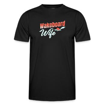 Wakeboard, Femme, Fille, Nautisme, Vagues - T-shirt sport Homme - noir - Devant - AI Model Male 178 dark (178cm)