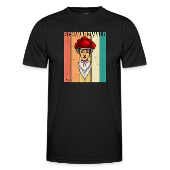 Schwarzwaldmädel Schwarzwald German Retro - Men's Functional T-Shirt - black - Front - AI Model Male 178 dark (178cm)