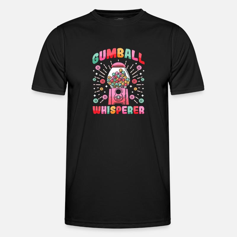 Funny chewing gum machine - Men's Functional T-Shirt - black