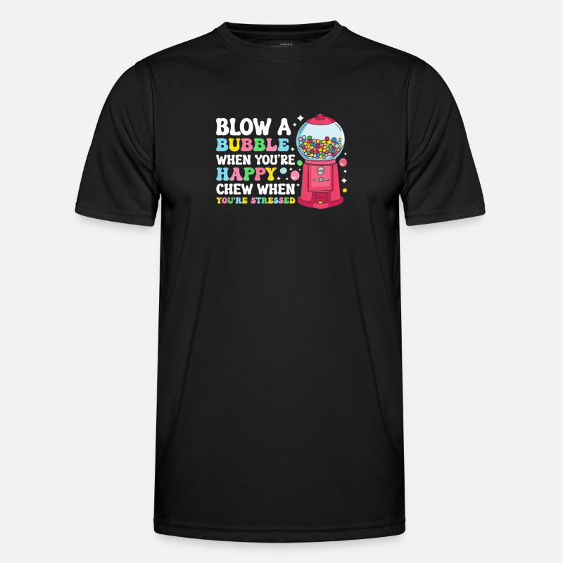 Funny chewing gum machine - Men's Functional T-Shirt - black