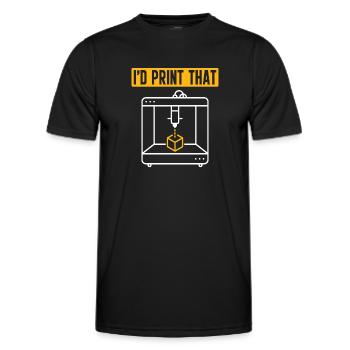 3D Drucker 3D Druck - Männer Funktions-T-Shirt - Schwarz - Vorne - AI Model Male 178 dark (178cm)