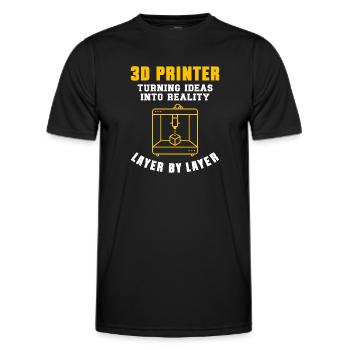 3D Drucker 3D Druck - Männer Funktions-T-Shirt - Schwarz - Vorne - AI Model Male 178 dark (178cm)