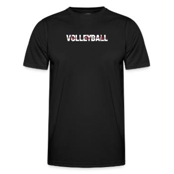 Volleyball Volleyball Player Ekg Heartbeat - Men's Functional T-Shirt - black - Front - AI Model Male 178 dark (178cm)