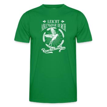 Facilement distrait par les hirondelles rustiques - T-shirt sport Homme - vert - Devant - AI Model Male 178 dark (178cm)