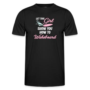 Lassen Sie Sich Von Diesem Mädchen Zeigen, Wie - Männer Funktions-T-Shirt - Schwarz - Vorne - AI Model Male 178 dark (178cm)