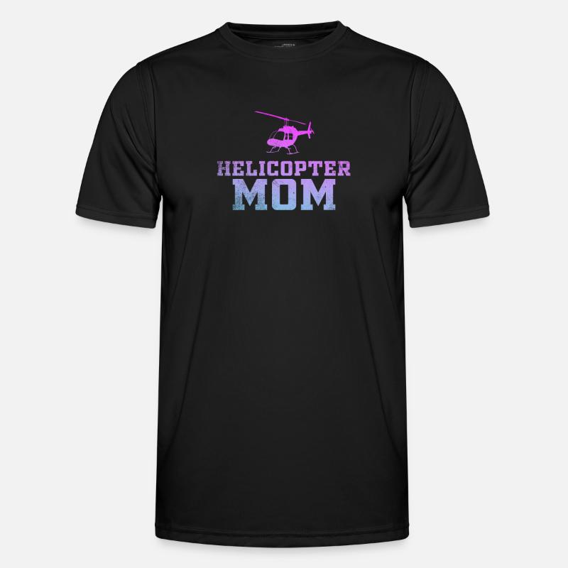 Helikopter Eltern Lustige Helikoptermutter - Männer Funktions-T-Shirt - Schwarz
