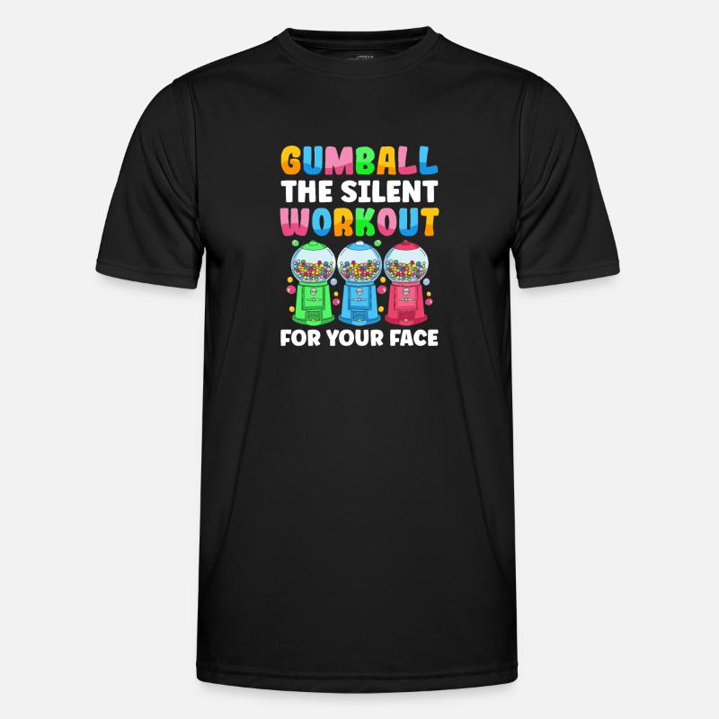Funny chewing gum machine - Men's Functional T-Shirt - black