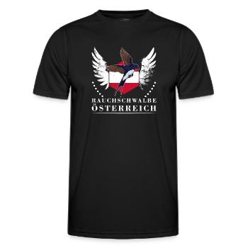 Hirondelle rustique Autriche drapeau oiseau - T-shirt sport Homme - noir - Devant - AI Model Male 178 dark (178cm)
