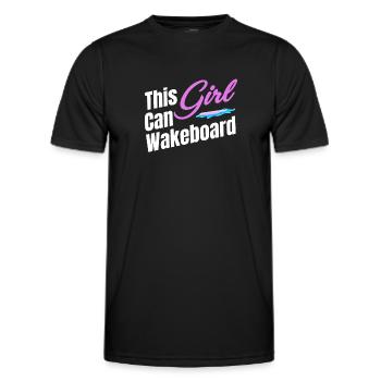 Dieses Mädchen Kann Wakeboarden, Bootfahren, - Männer Funktions-T-Shirt - Schwarz - Vorne - AI Model Male 178 dark (178cm)