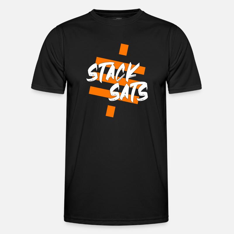 Bitcoin Satoshi BTC Stack Sats Hodl Crypto Logo T-shirt sport Homme