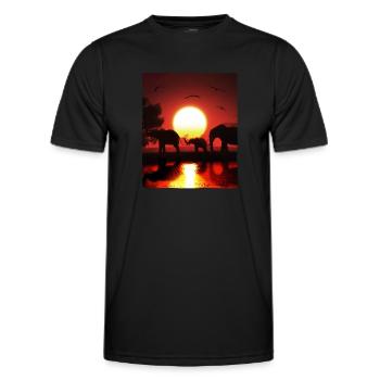 Elephant Wildlife - Männer Funktions-T-Shirt - Schwarz - Vorne - AI Model Male 178 dark (178cm)