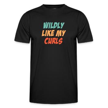 Wild Wie Meine Locken Lustige Lockige Haare - Männer Funktions-T-Shirt - Schwarz - Vorne - AI Model Male 178 dark (178cm)