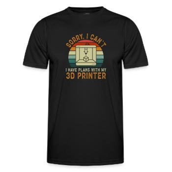 3D Drucker 3D Druck - Männer Funktions-T-Shirt - Schwarz - Vorne - AI Model Male 178 dark (178cm)
