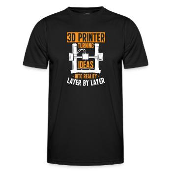 3D Drucker 3D Druck - Männer Funktions-T-Shirt - Schwarz - Vorne - AI Model Male 178 dark (178cm)