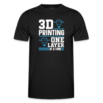 Imprimante 3D Impression 3D - T-shirt sport Homme - noir - Devant - AI Model Male 178 dark (178cm)
