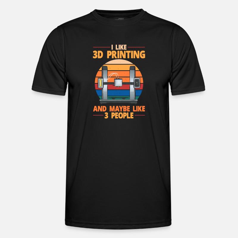 3D Drucker 3D Druck - Männer Funktions-T-Shirt - Schwarz