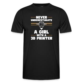 3D Drucker 3D Druck - Männer Funktions-T-Shirt - Schwarz - Vorne - AI Model Male 178 dark (178cm)