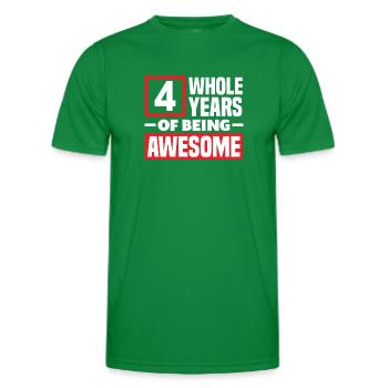 Fête d’anniversaire pour enfants du 4e anniversaire - T-shirt sport Homme - vert - Devant - AI Model Male 178 dark (178cm)