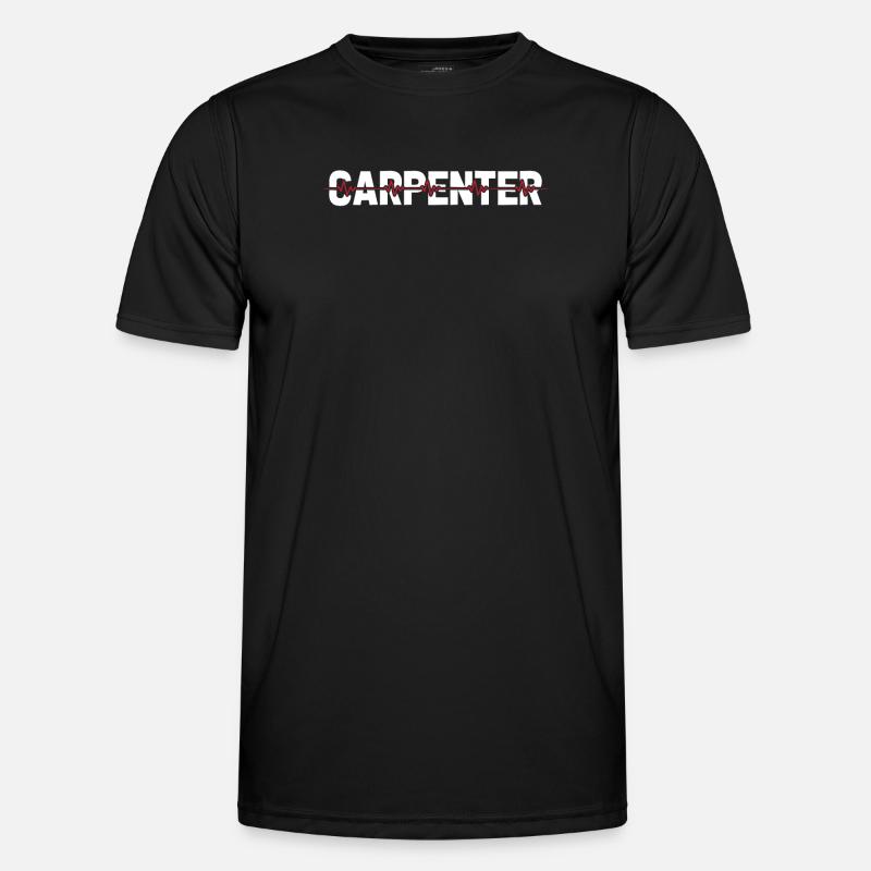 Tømrer Tømrer Tømrer Ekg Hjerteslag - Funktionsshirt til herrer - sort