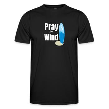 Priez pour le vent Fun Kitesurf - T-shirt sport Homme - noir - Devant - AI Model Male 178 dark (178cm)