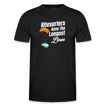 Kitesurfer Haben Das Längste Segelbrett Windiges - Männer Funktions-T-Shirt - Schwarz - Vorne - AI Model Male 178 dark (178cm)