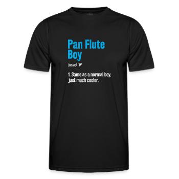 Pan Flute Boy Pan Flutist Marching Band Music Inst - Männer Funktions-T-Shirt - Schwarz - Vorne - AI Model Male 178 dark (178cm)
