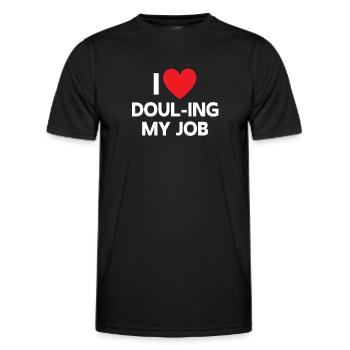 J’adore doubler mon travail Sage-femme - T-shirt sport Homme - noir - Devant - AI Model Male 178 dark (178cm)