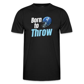 Gardien de but de botté d’envoi de football Born To Quarterback - T-shirt sport Homme - noir - Devant - AI Model Male 178 dark (178cm)