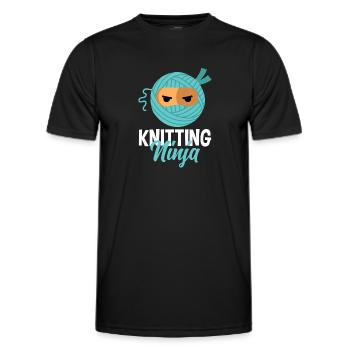 Funny Knitting Knitting Needle Gift - Men's Functional T-Shirt - black - Front - AI Model Male 178 dark (178cm)