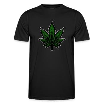 Hemp, Cannabis, Weed, Babak, Bobaz, Cannabis Leaf - Men's Functional T-Shirt - black - Front - AI Model Male 178 dark (178cm)