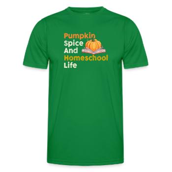 Pumpkin Spice And Homeschool Life - Men's Functional T-Shirt - kelly green - Front - AI Model Male 178 dark (178cm)