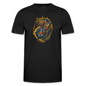 Japanischer Samurai-Krieger - Männer Funktions-T-Shirt - Schwarz - Vorne - AI Model Male 178 dark (178cm)