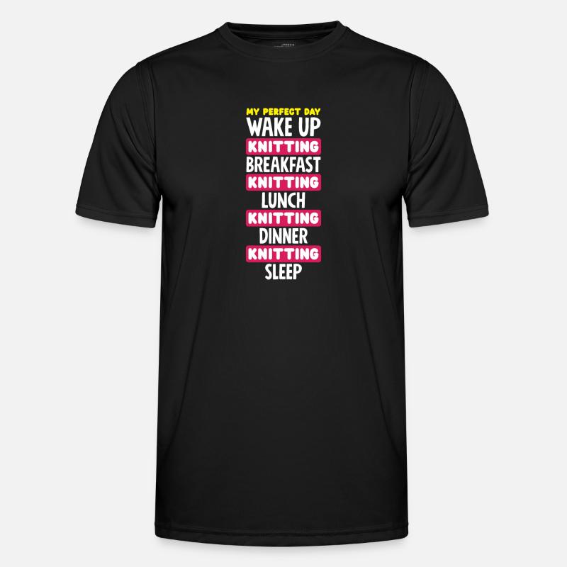 Funny Knitting Knitting Needle Gift - Men's Functional T-Shirt - black
